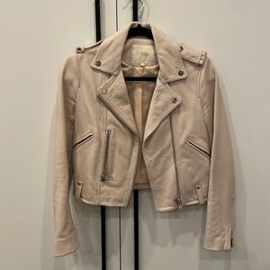 Maje light pink leather jacket